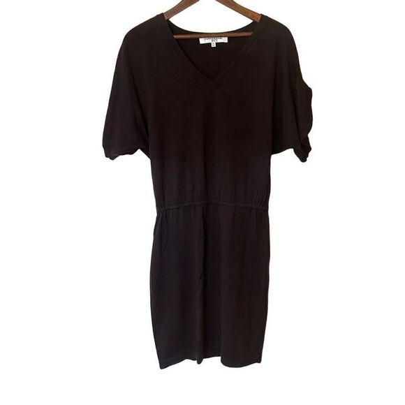 Evan Picone V-Neck Short Sleeve Cotton Angora Blend Sweater Dress Brown Size PS - Picture 1 of 7